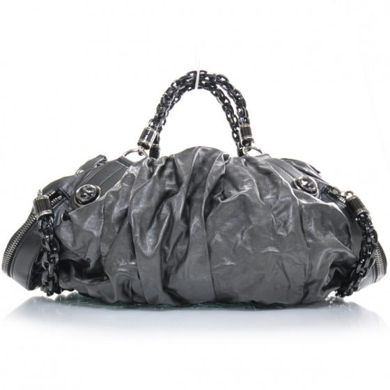 Leather Medium Galaxy Satchel Black