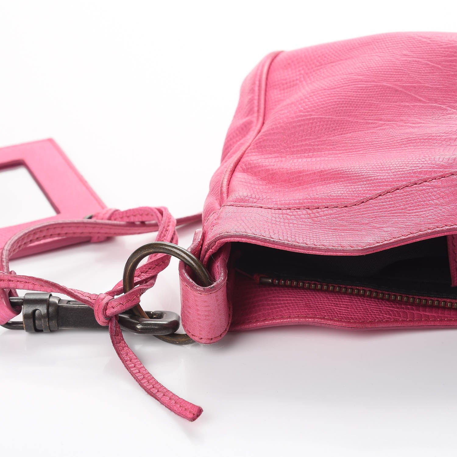Balenciaga Lizard Embossed Hip Shoulder Bag Pink 10 of 12