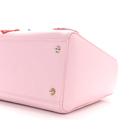 Christian Dior Smooth Calfskin Embroidered Medium Lady Dior Pink Multicolor 10 of 10