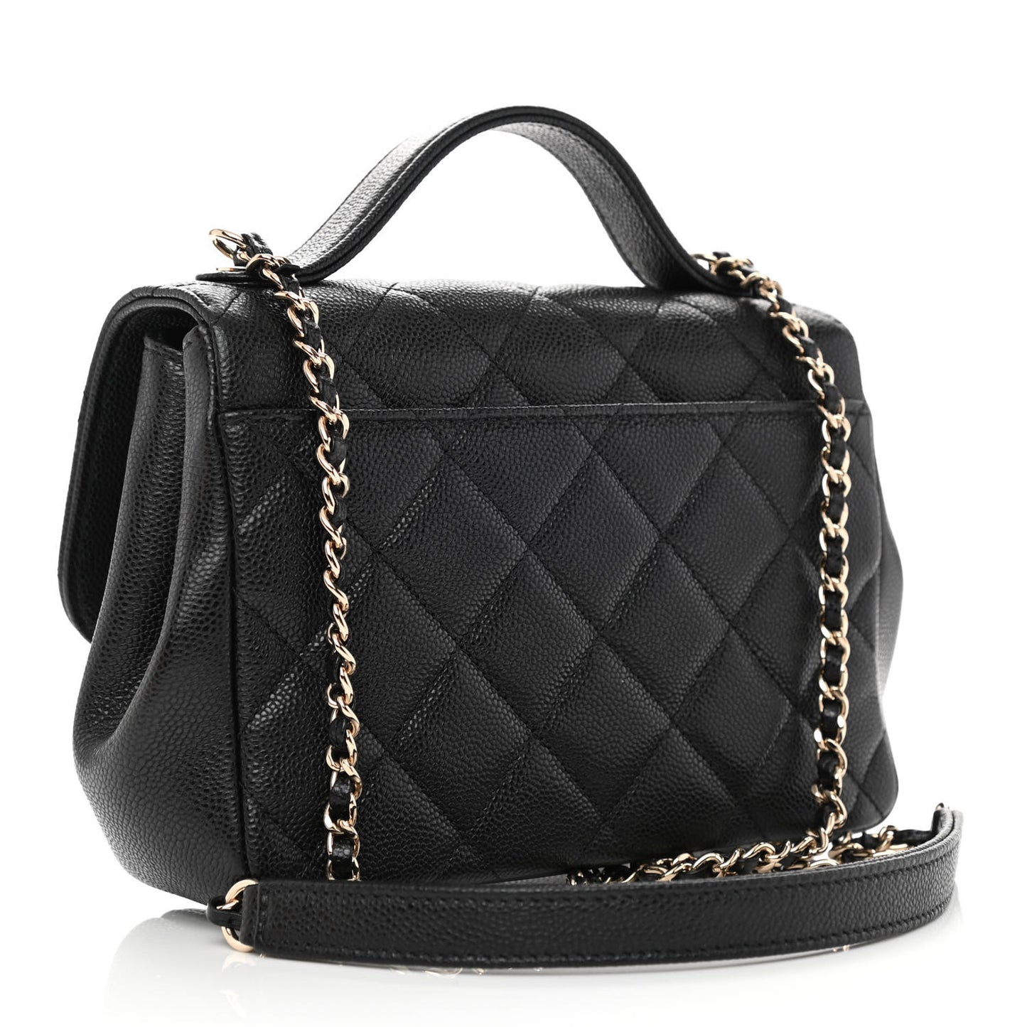 Caviar Quilted Small Business Affinity Flap Black