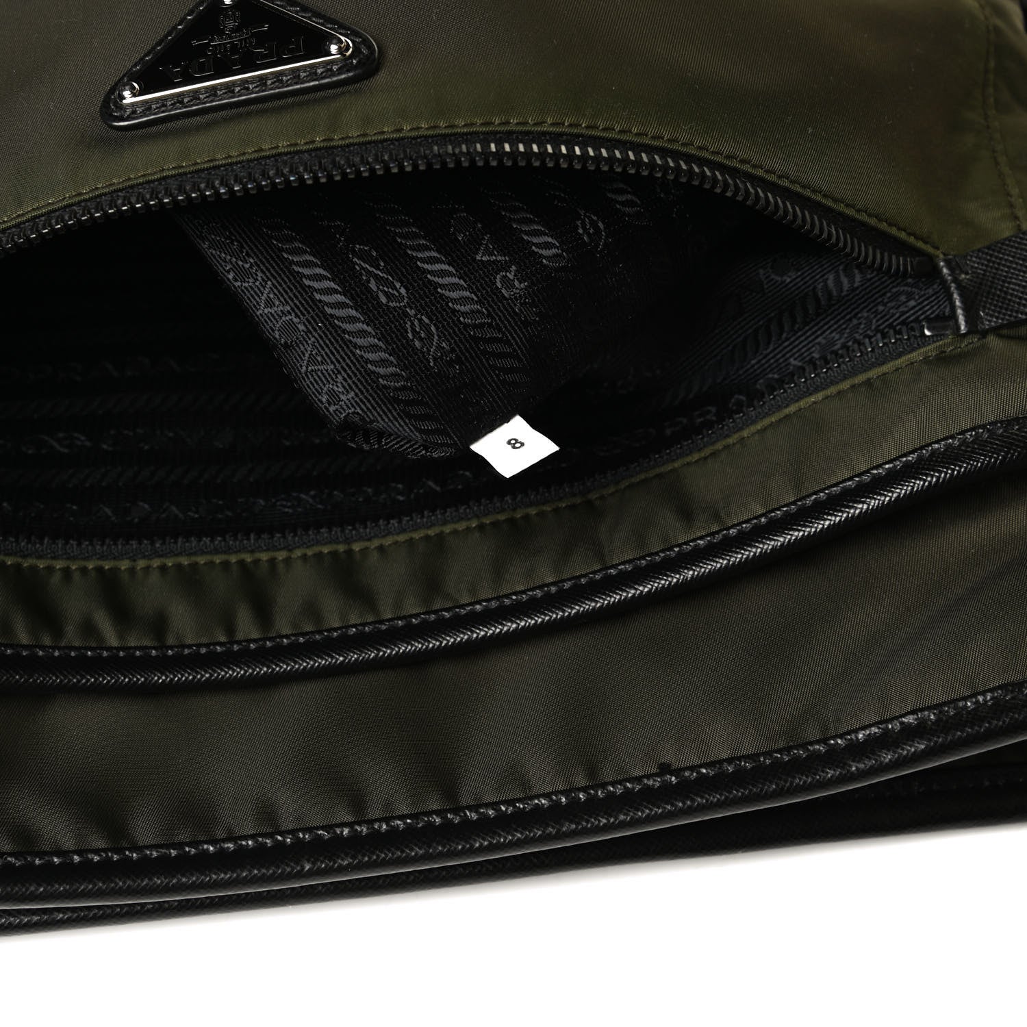 Prada Tessuto Nylon Saffiano Messenger Bag Militare 12 of 27