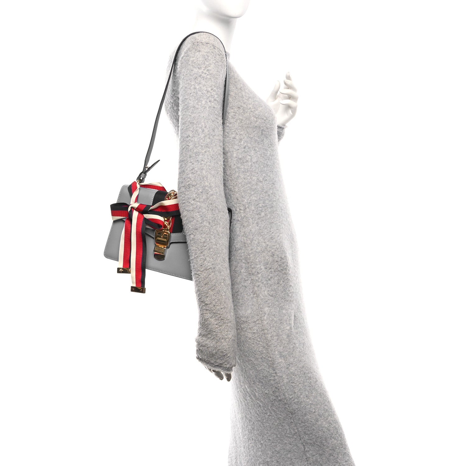 Gucci Calfskin Small Sylvie Shoulder Bag Clear Sky Blue 2 of 10