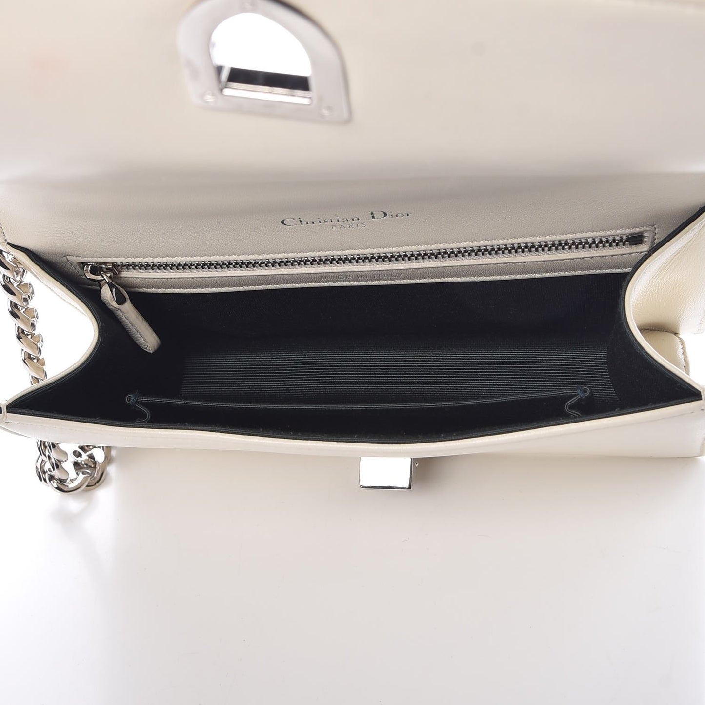 Calfskin Small Diorama Flap Bag Off White