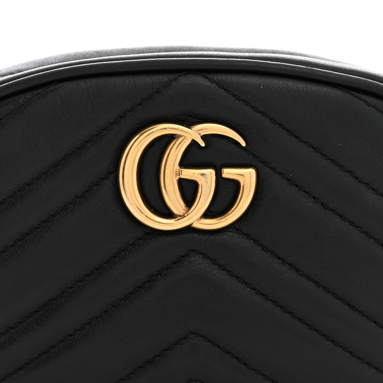 Gucci Calfskin Matelasse GG Marmont Belt Bag 75 30 Black 8 of 12