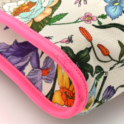 Gucci Canvas Flora Large Rajah Chain Tote White Multicolor Fuxia Fluo 14 of 15