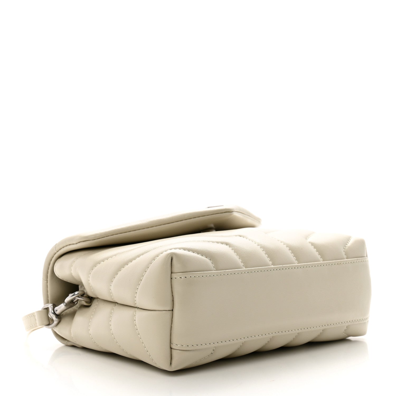 Saint Laurent Calfskin Y Quilted Monogram Toy Loulou Crossbody Bag Crema Soft 4 of 11