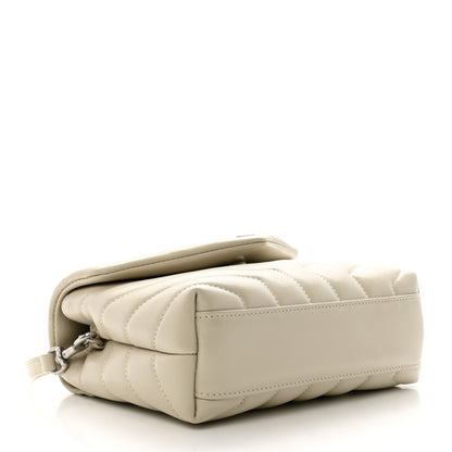 Saint Laurent Calfskin Y Quilted Monogram Toy Loulou Crossbody Bag Crema Soft 4 of 11