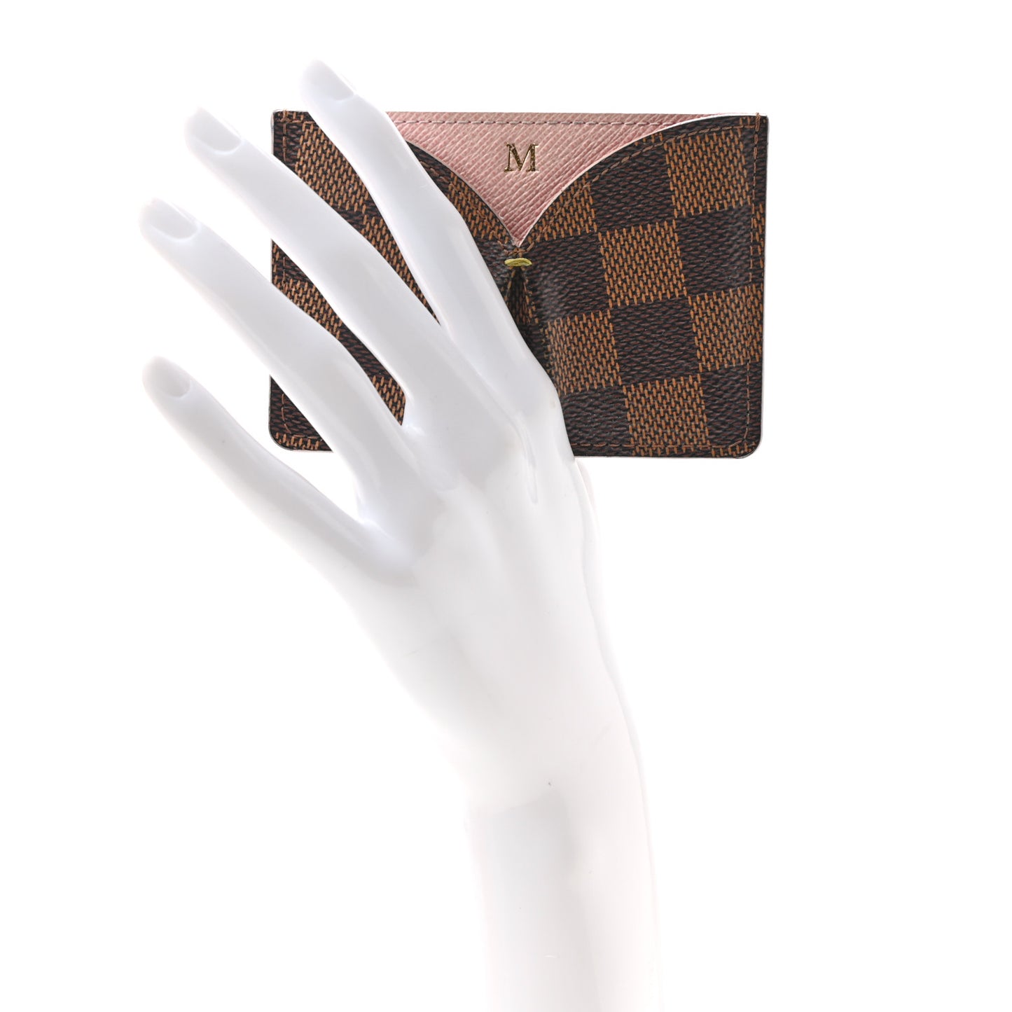 Damier Ebene Caissa Card Holder Rose Ballerine