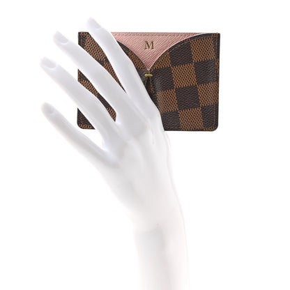 Louis Vuitton Damier Ebene Caissa Card Holder Rose Ballerine 2 of 9