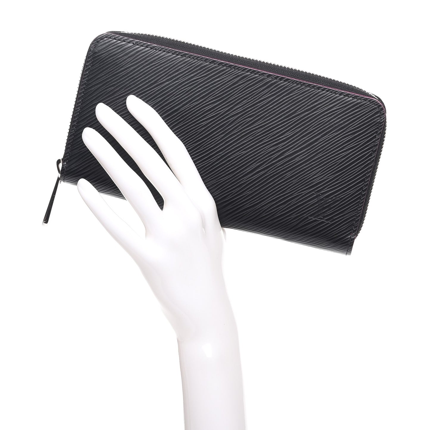 Epi Zippy Wallet Black Hot Pink