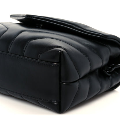 Saint Laurent Calfskin Y Quilted Monogram Monochrome Toy Loulou Crossbody Bag Black 11 of 12