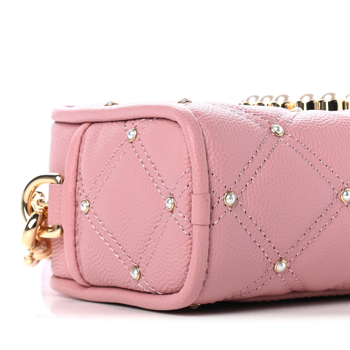 Calfskin Quilted Pearl The Softshot 17 Crossbody Pink Rose