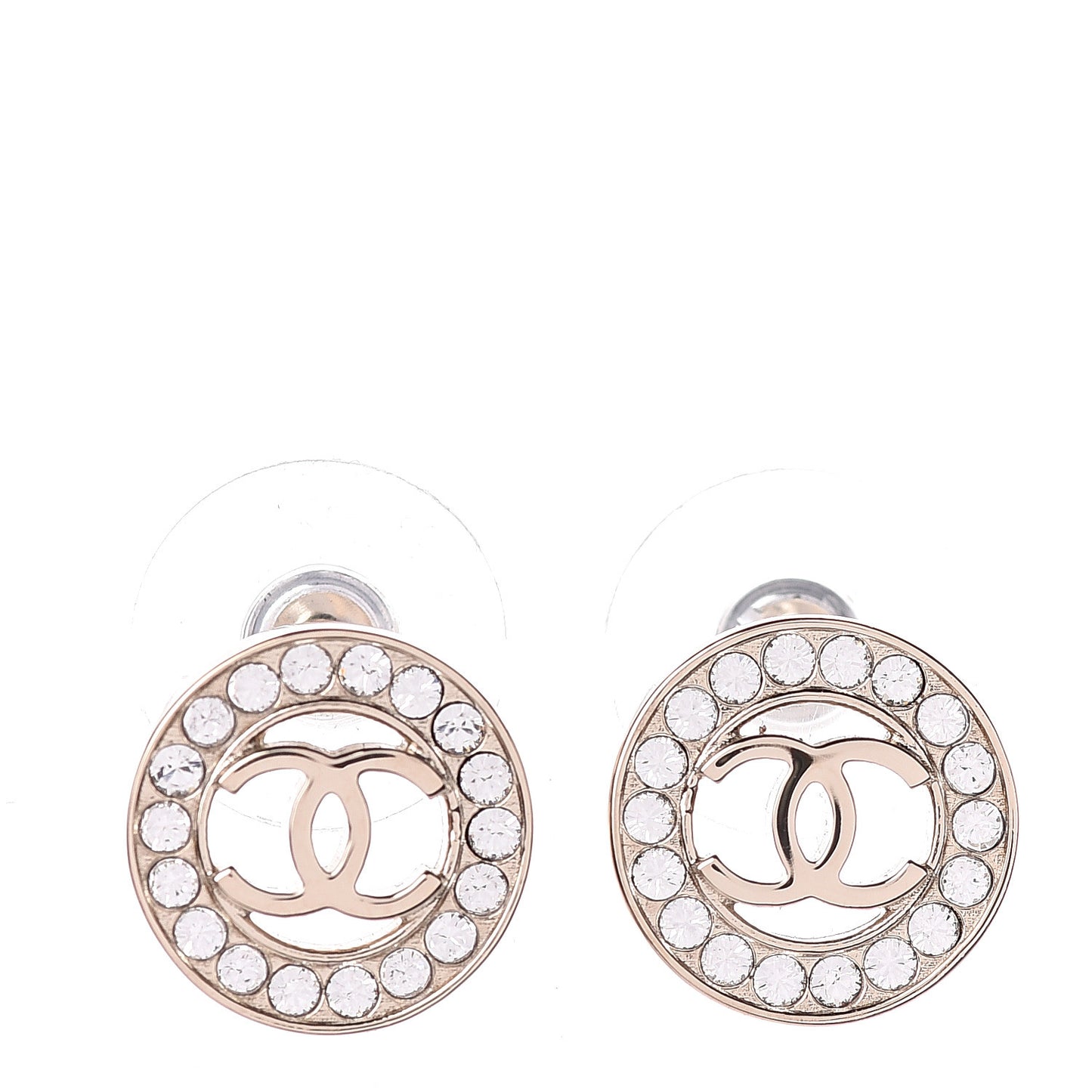 Metal Crystal Bow-tiful CC Earrings Gold
