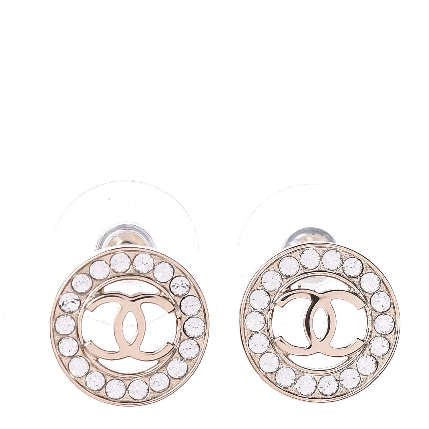 Chanel Metal Crystal Bow-tiful CC Earrings Gold 1 of 4