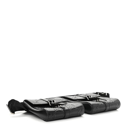 Gucci Calfskin GG Tennis Embossed 2 Detachable Pouch Belt Bag Black 4 of 11