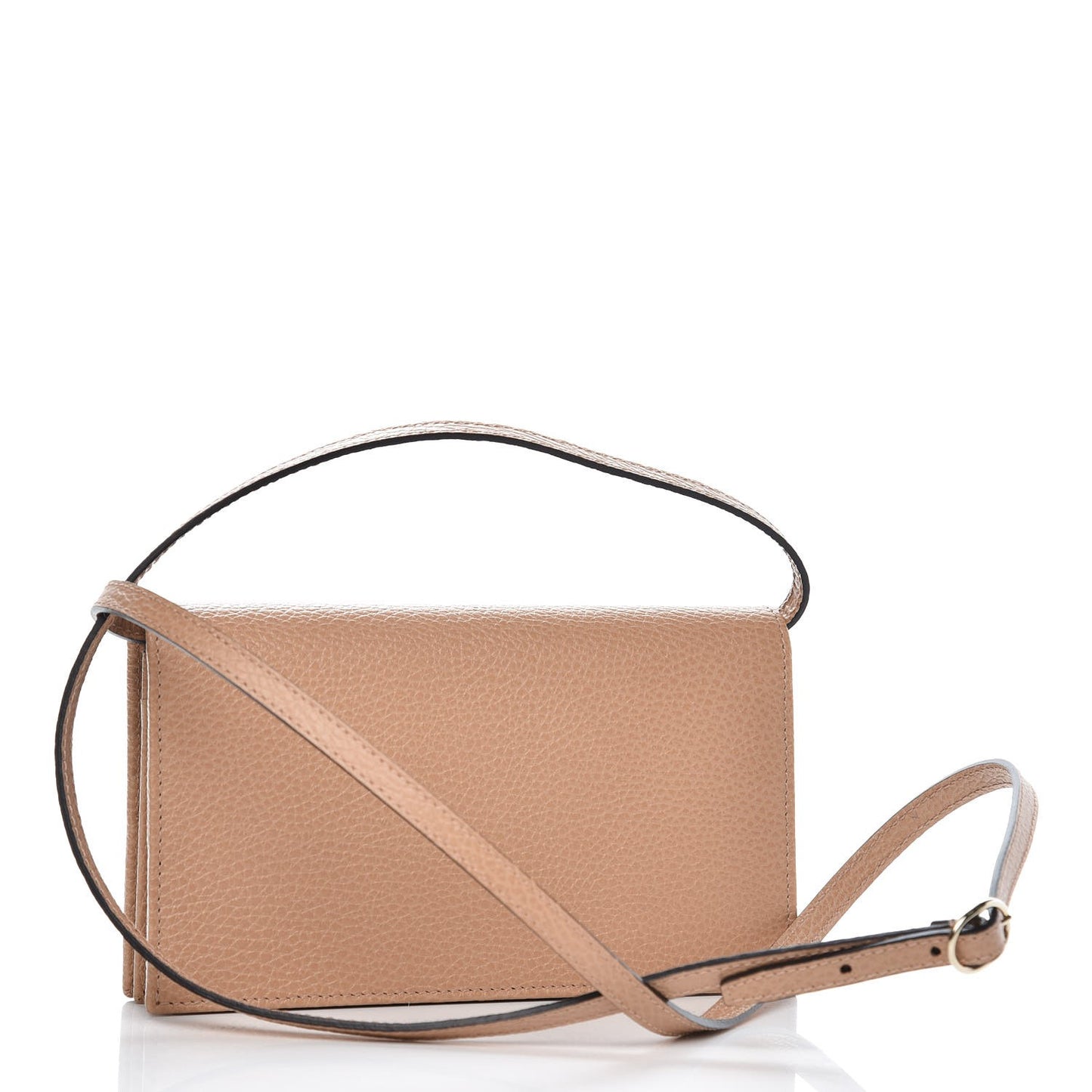Dollar Calfskin Mini Swing Wallet Bag Camelia Mineral Blue