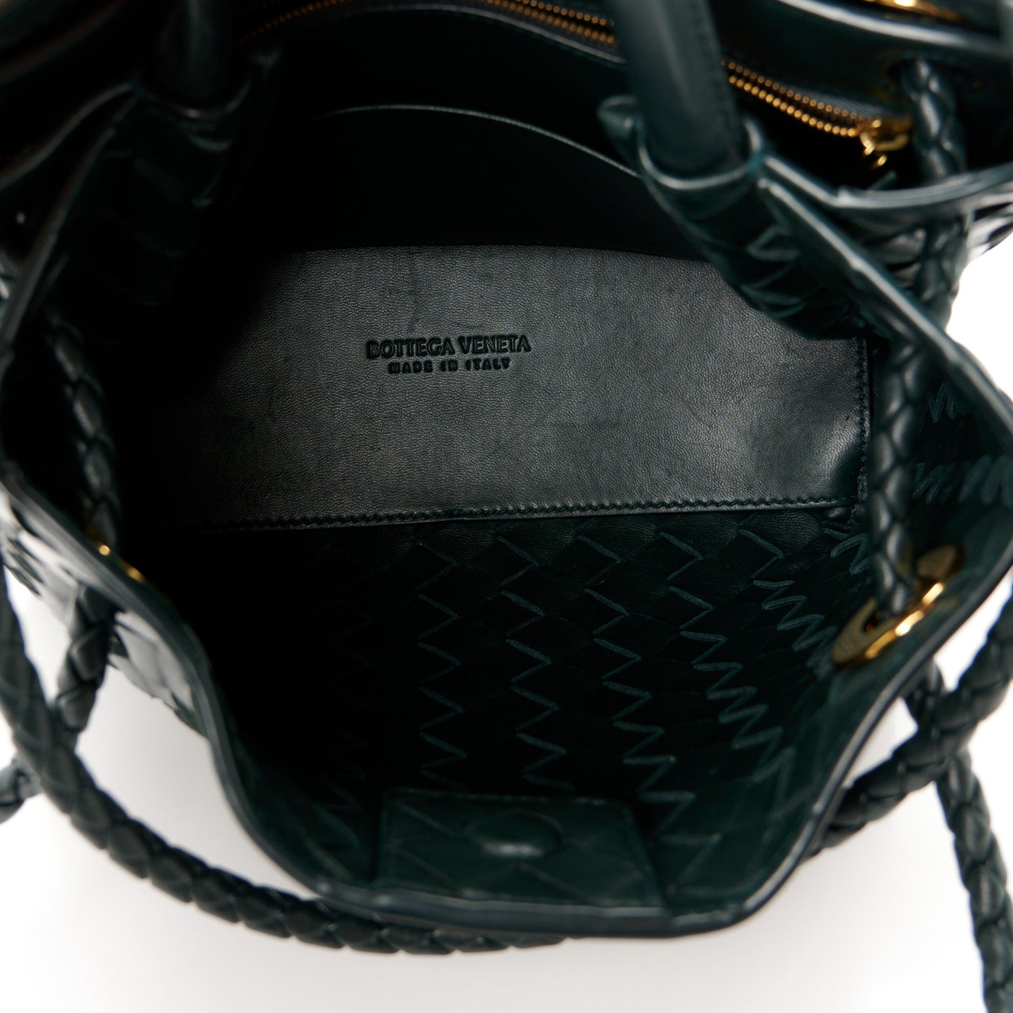 Nappa Intrecciato Small Andiamo Shoulder Bag Emerald Green