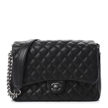 Chanel Caviar Quilted Medium Rock In Rome Single Flap Black 1 of 12