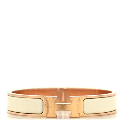 Hermes Enamel Narrow Clic Clac H Bracelet GM Craie 1 of 4