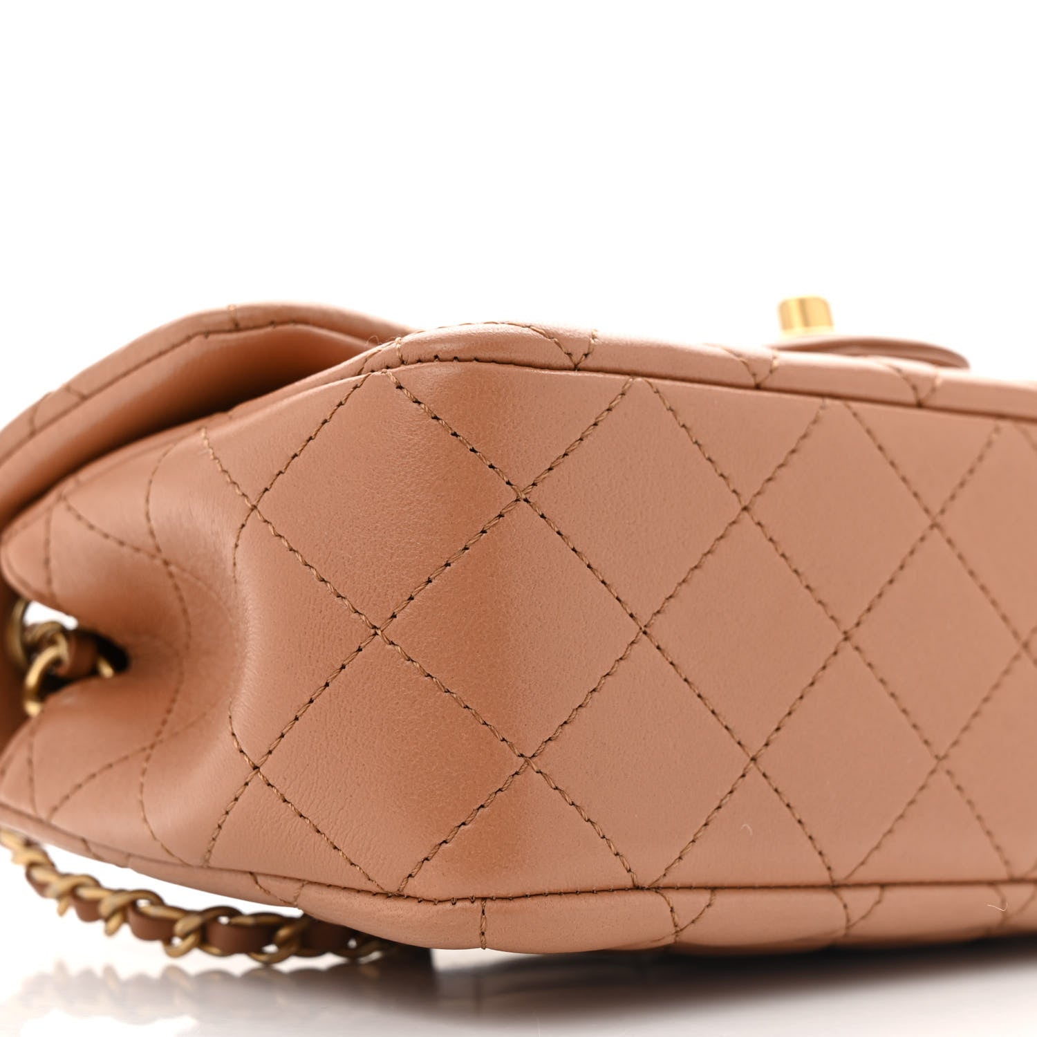 Chanel Lambskin Quilted Mini Rectangular Pearl Crush Flap Brown 9 of 11