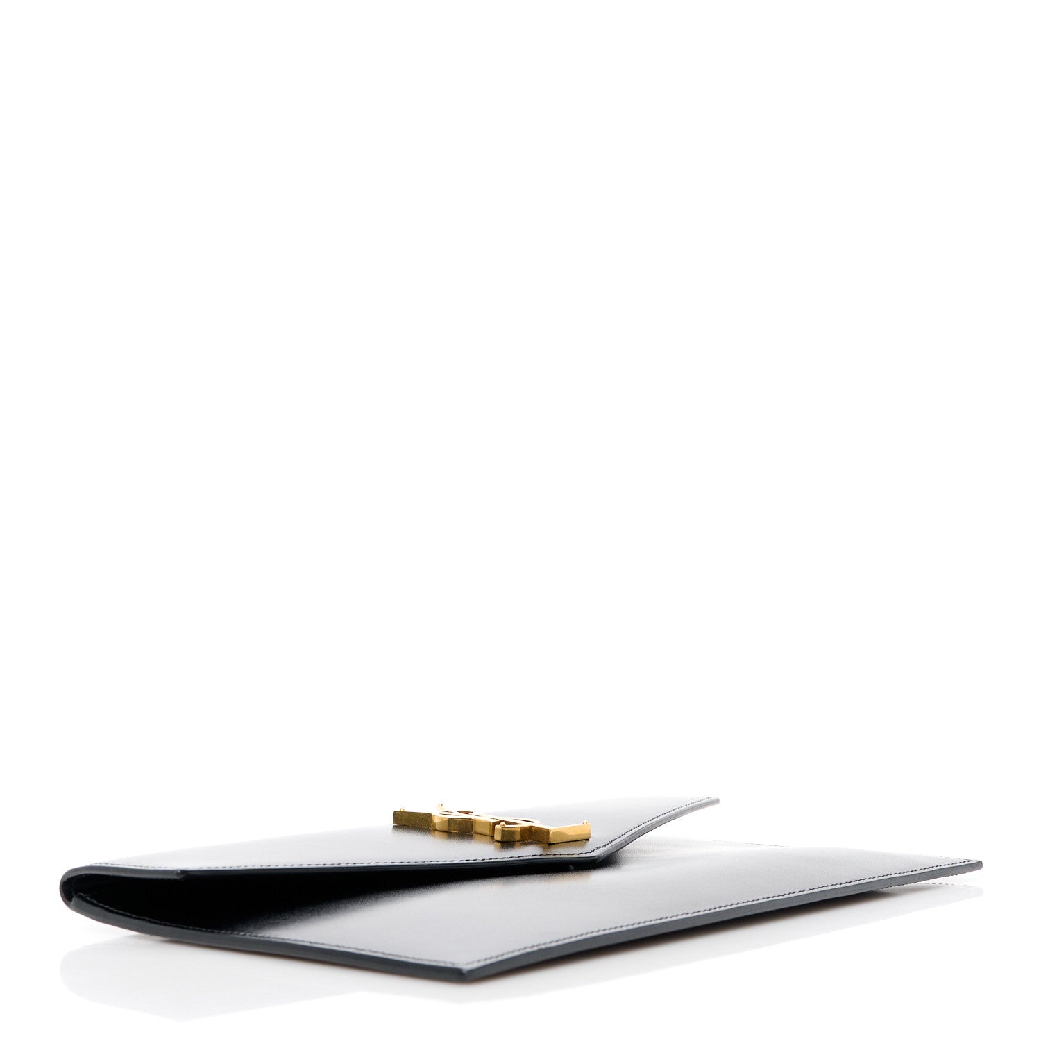 Saint Laurent Smooth Shiny Calfskin Monogram Uptown Pouch Black 4 of 10