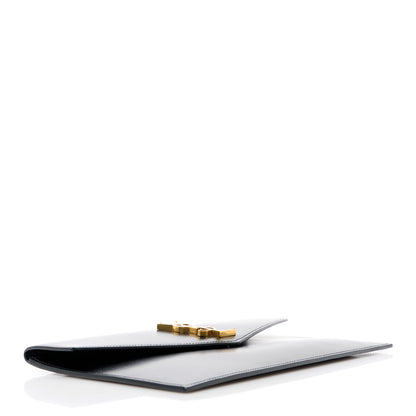 Saint Laurent Smooth Shiny Calfskin Monogram Uptown Pouch Black 4 of 10