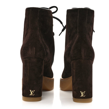 Louis Vuitton Suede Monogram Beaubourg Ankle Boots 39 Marron 5 of 10