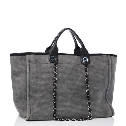 Chanel Canvas Deauville Large Tote Grey 4 of 15
