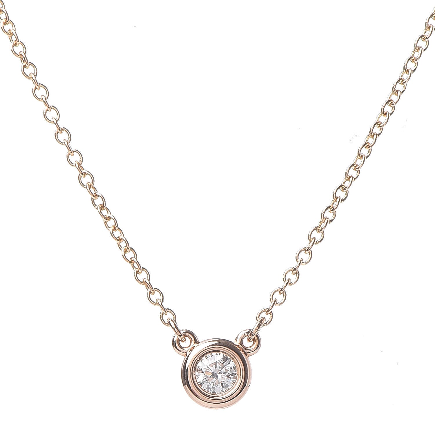 Tiffany 18K Rose Gold Diamond .10ct Elsa Peretti Diamonds by the Yard Pendant Necklace 4 of 6