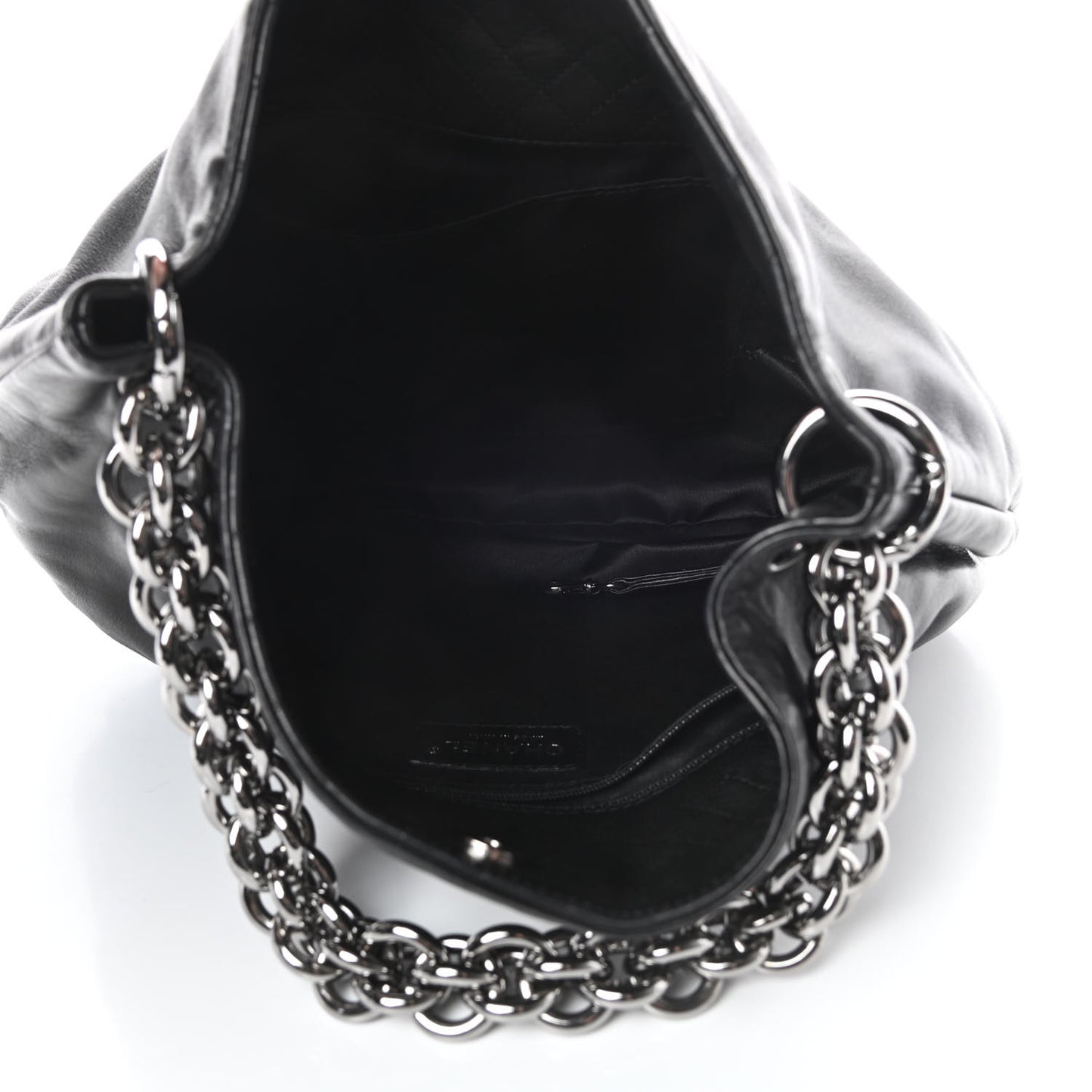 Lambskin Soft and Chain Small Hobo Black