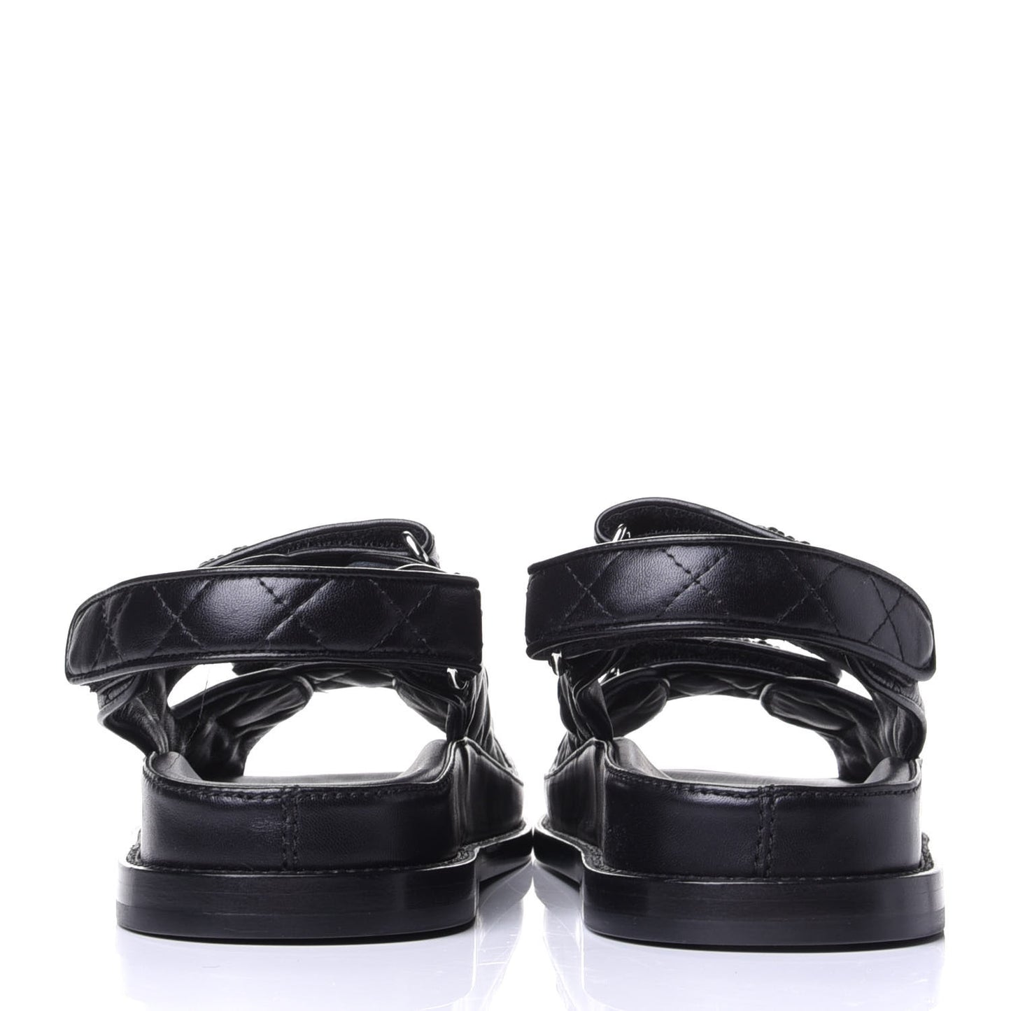 Lambskin Velcro Dad Sandals 37.5 Black