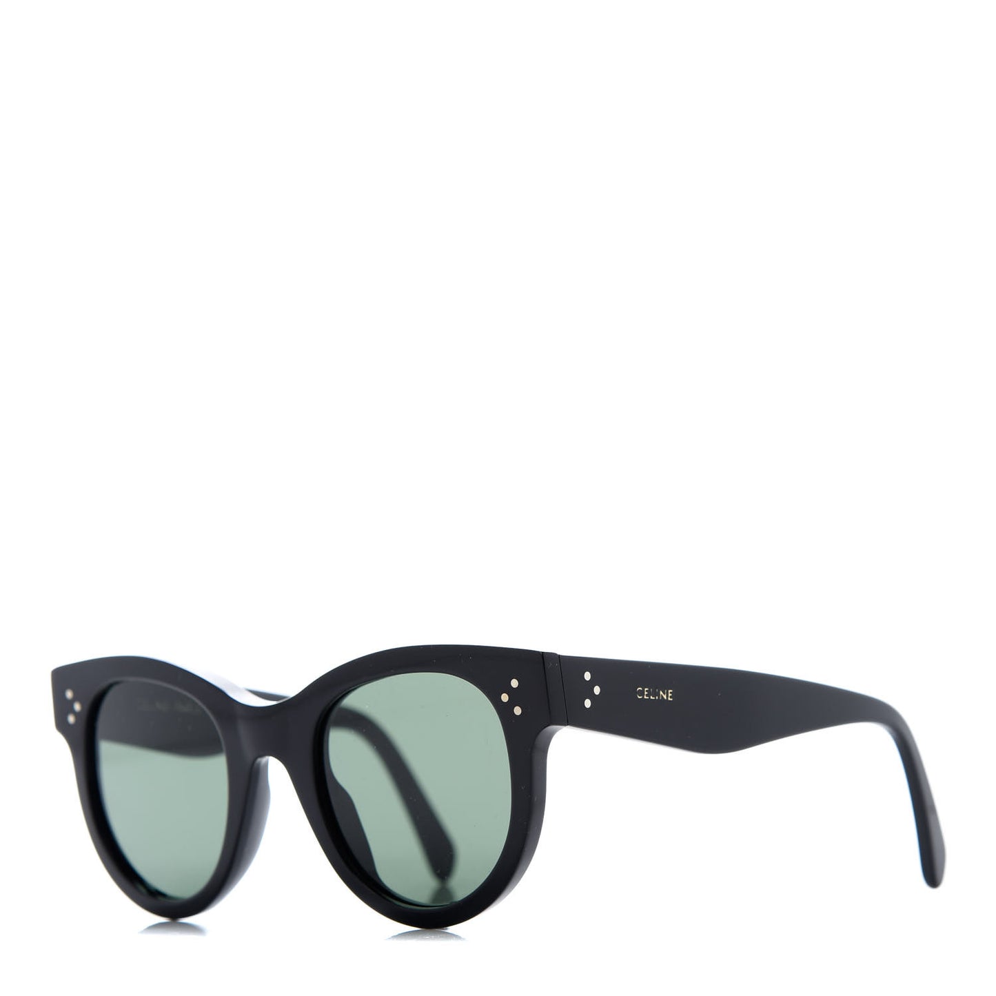 Acetate Studded Mineral Round Sunglasses CL40031 Black