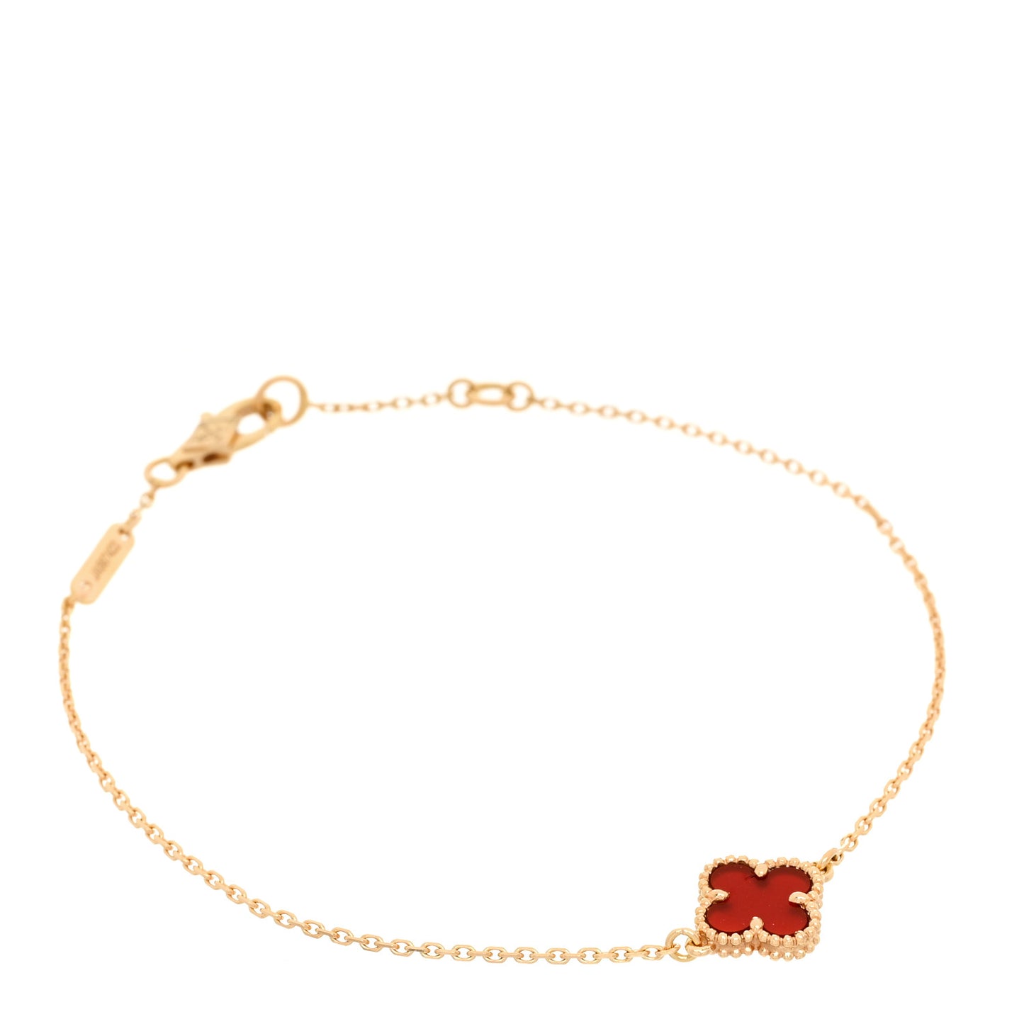 18K Rose Gold Carnelian Sweet Alhambra Bracelet