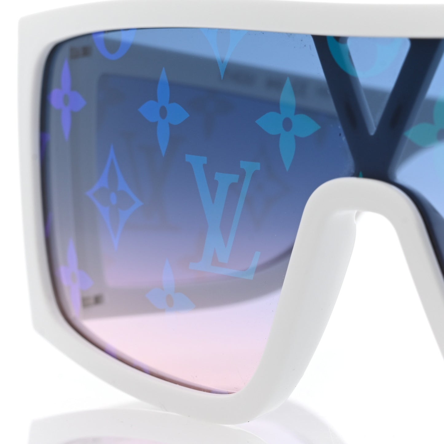 Acetate Monogram Sideway Sunglasses Z1452U White