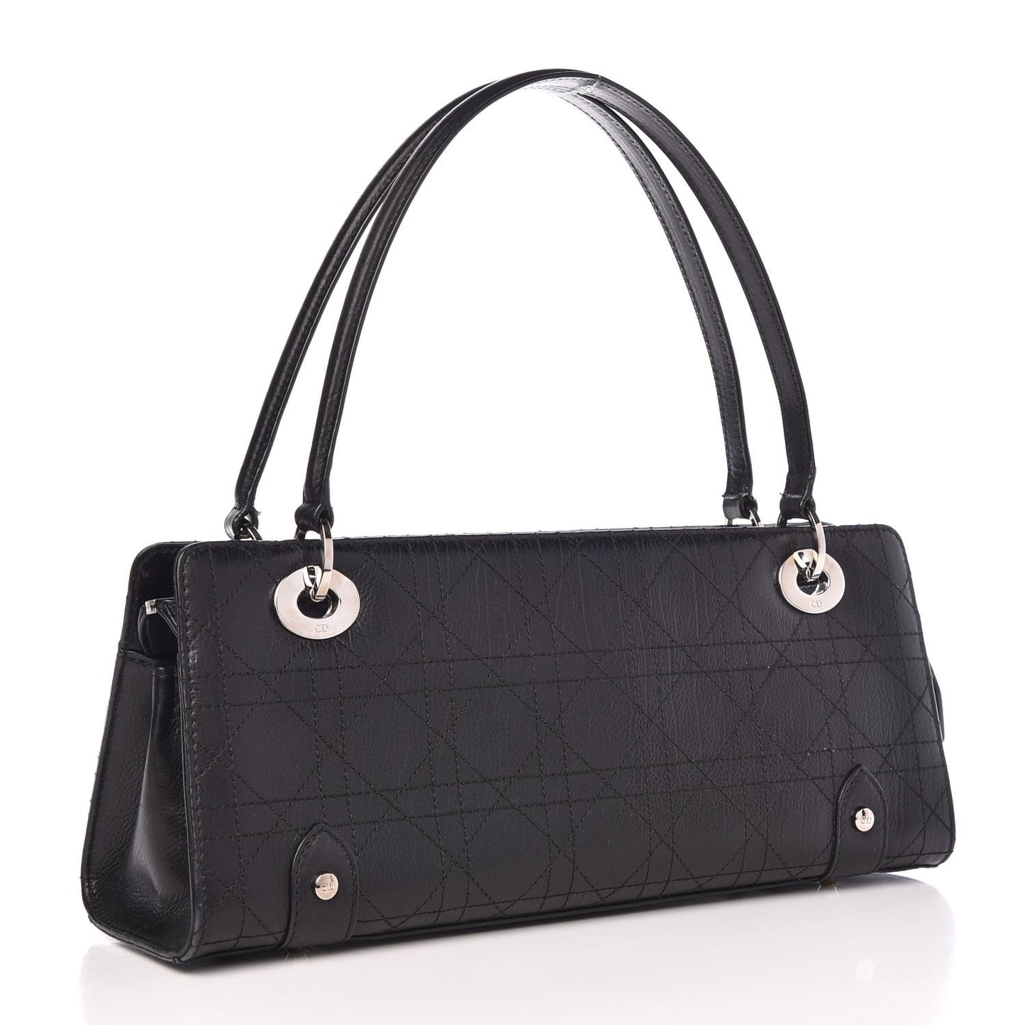 Calfskin Cannage Stitched East West Lady Dior Black