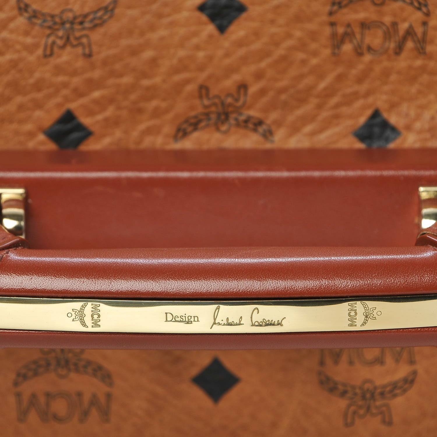 MCM Visetos Top Handle Luggage Cognac 19 of 24