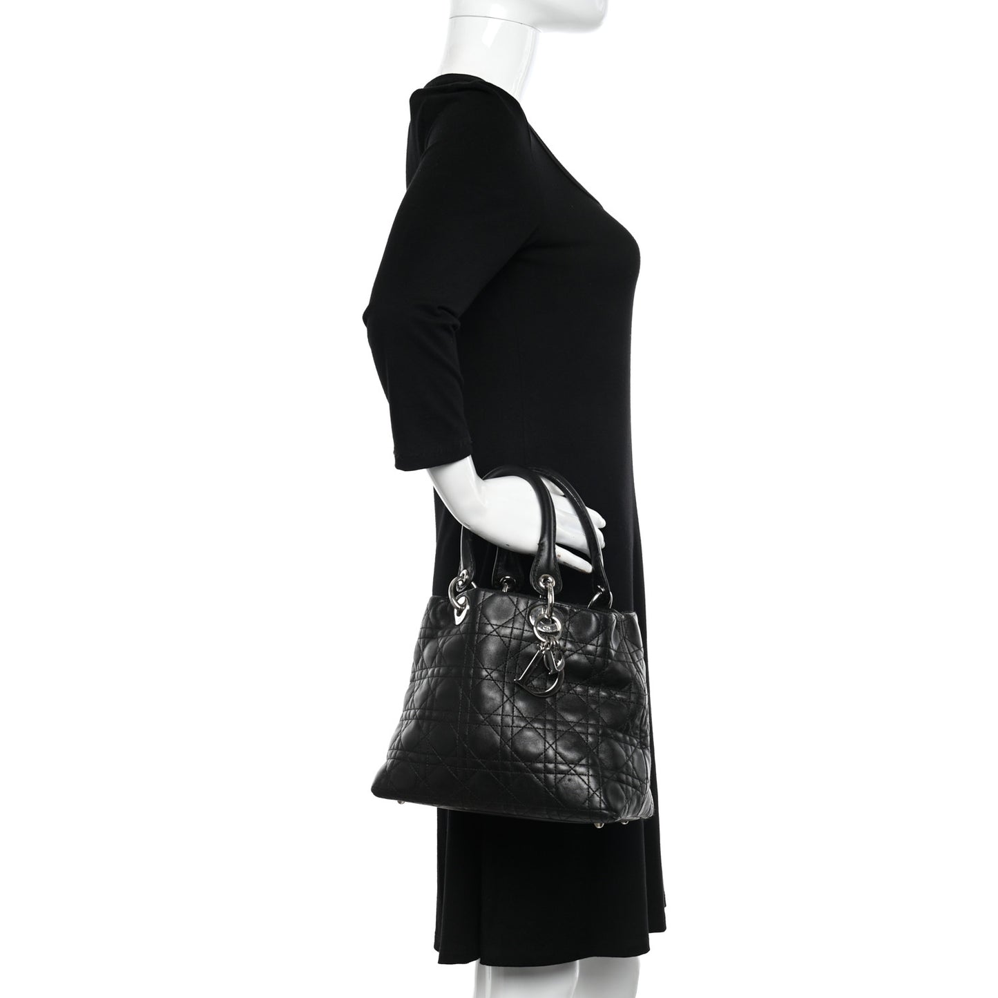 Lambskin Cannage Small Soft Lady Dior Tote Black