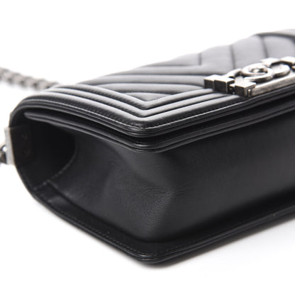 Chanel Calfskin Chevron Quilted Small Boy Flap Black 6 of 12