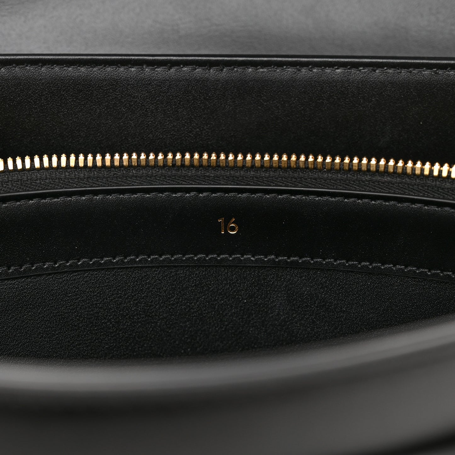 Satinated Calfskin Medium 16 Top Handle Bag Black