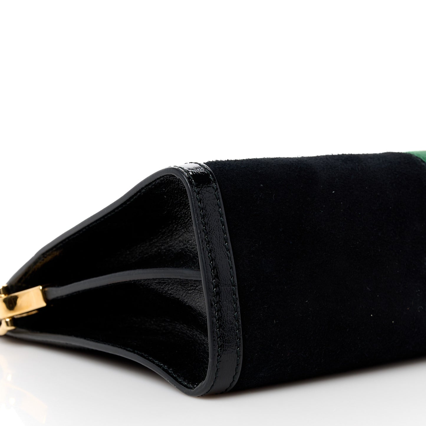 Suede Patent GG Web Medium Ophidia Chain Shoulder Bag Black