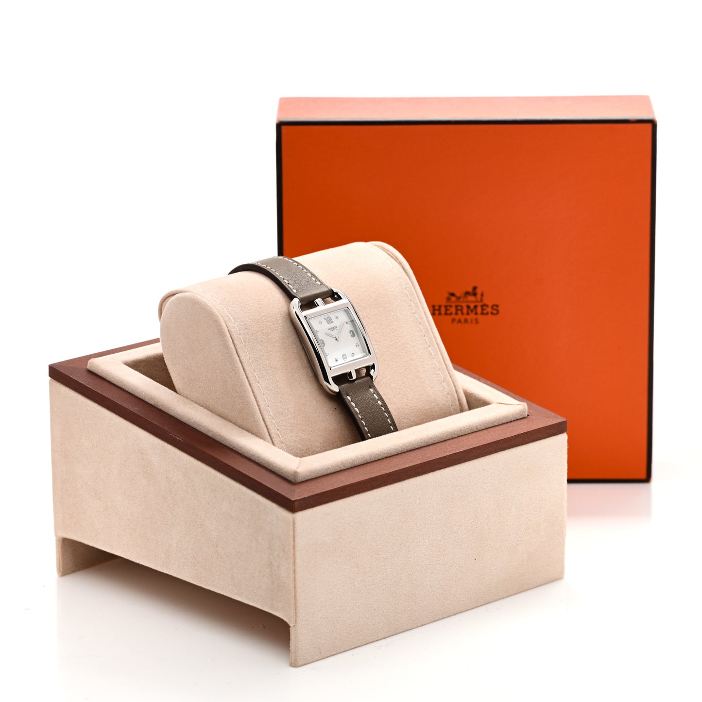 Stainless Steel Swift Diamond Mother of Pearl 23mm Cape Cod Quartz Watch Etoupe
