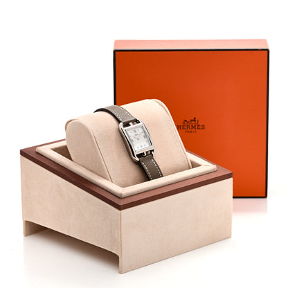 Hermes Stainless Steel Swift Diamond Mother of Pearl 23mm Cape Cod Quartz Watch Etoupe 5 of 5