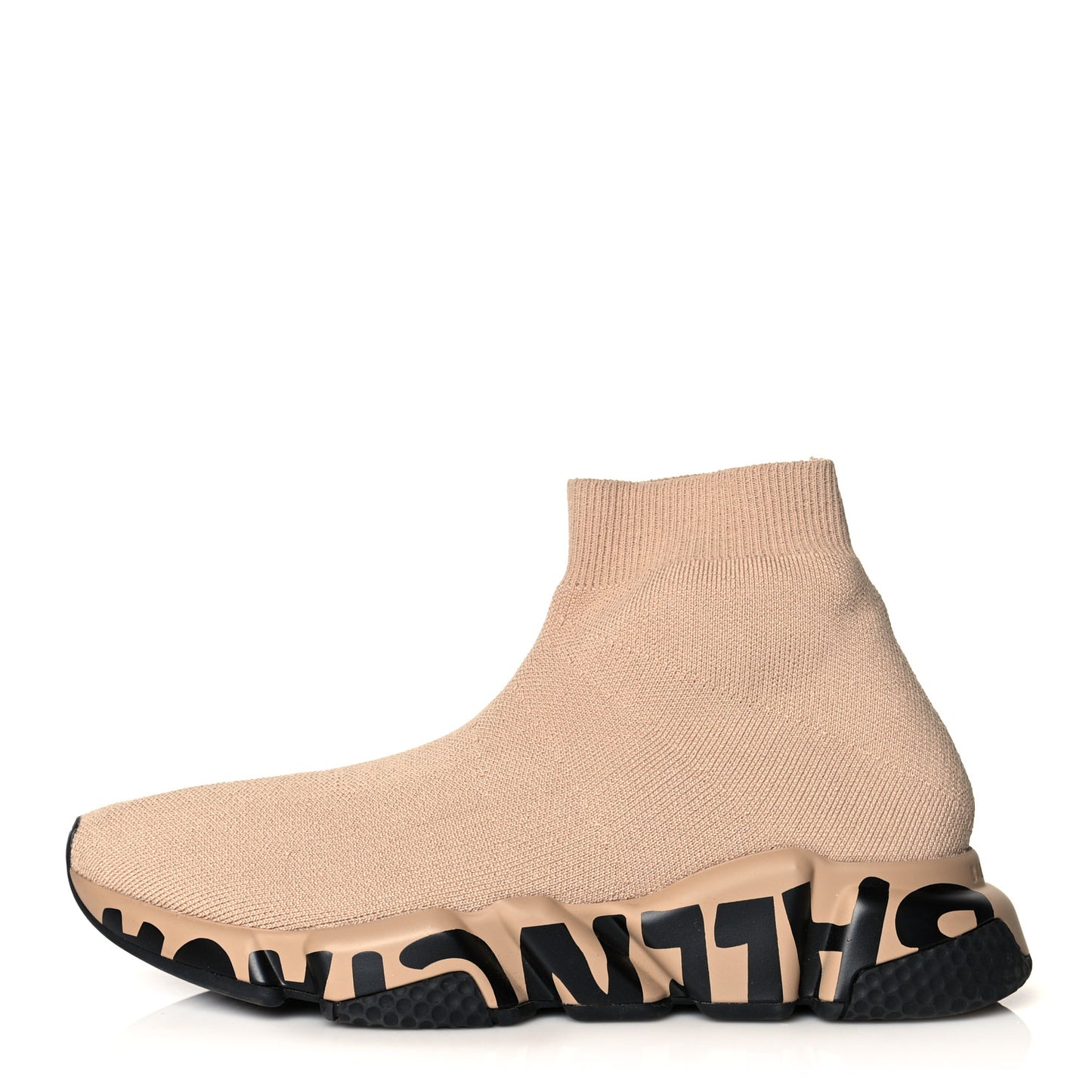 Neoprene Knit Womens Speed Graffiti Sneakers 38 Beige Black