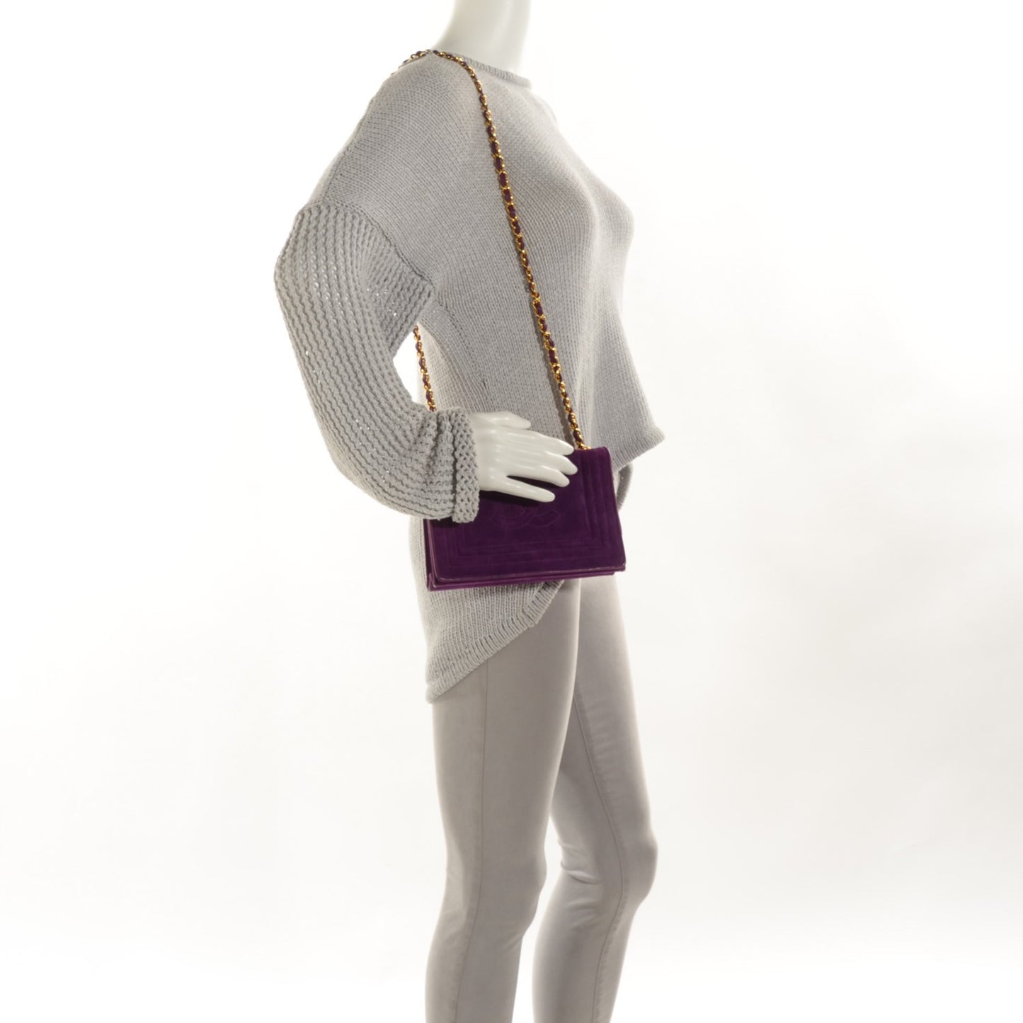 Suede Timeless Mini Flap Purple