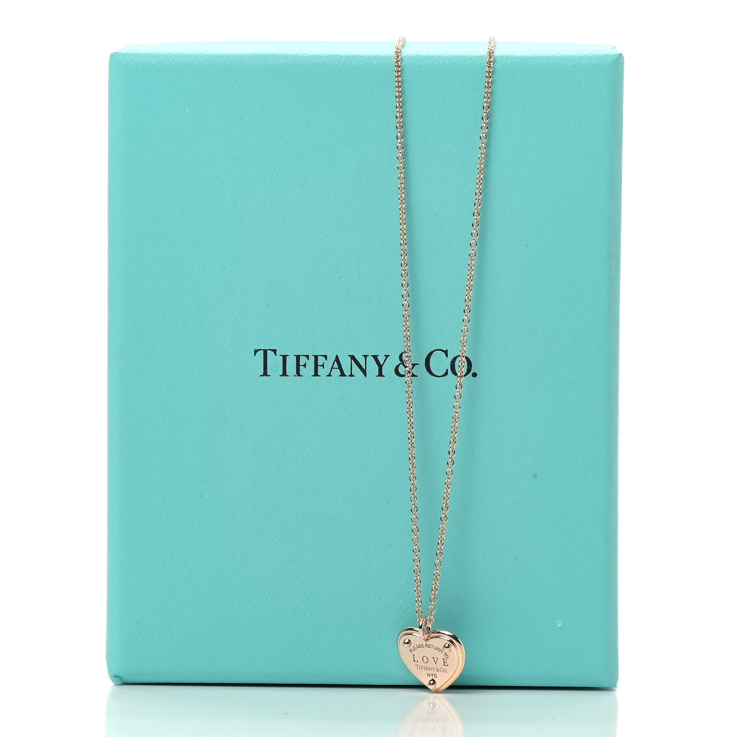 Tiffany 18K Rose Gold Return To Tiffany Love Heart Tag Key Necklace 6 of 6