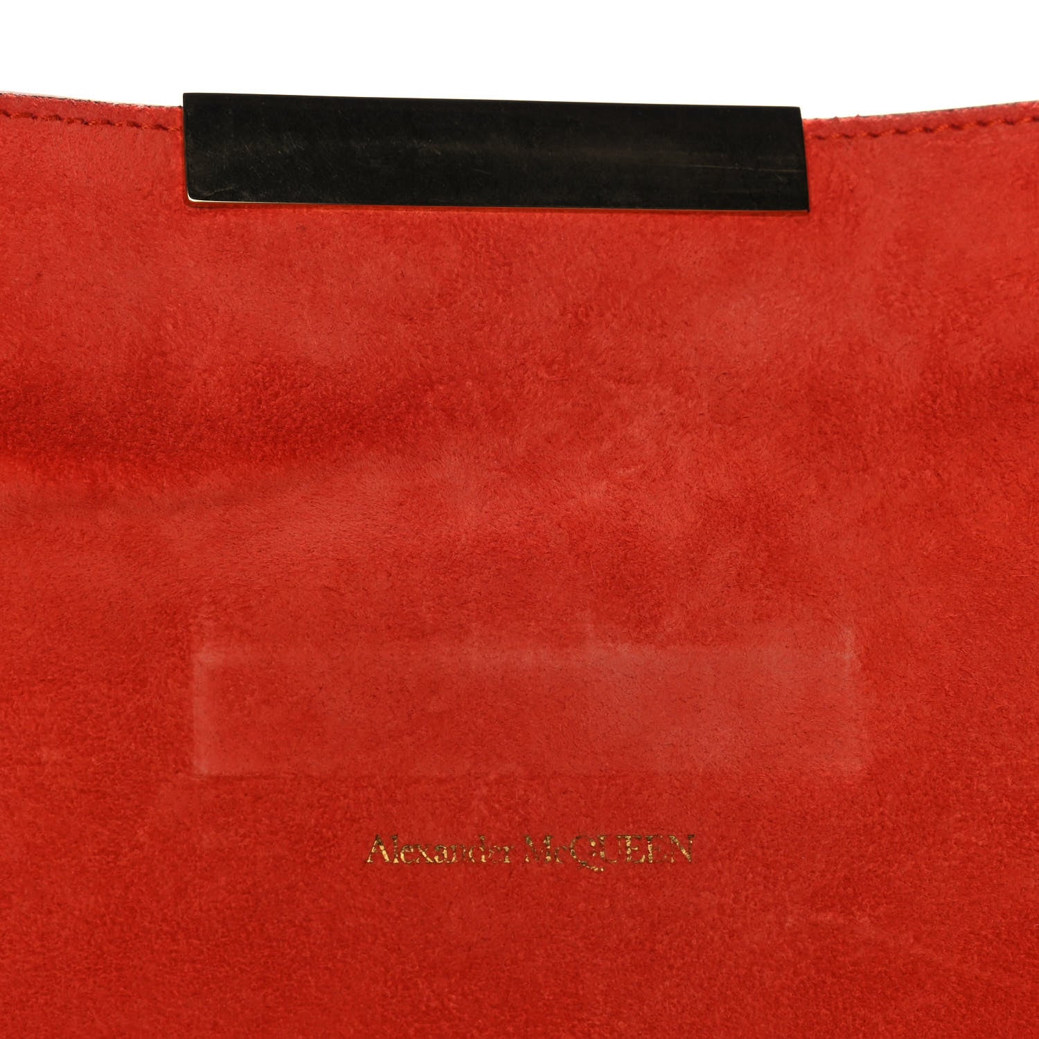 Alexander McQueen Suede Skull Knuckle Clutch Orange 9 of 14
