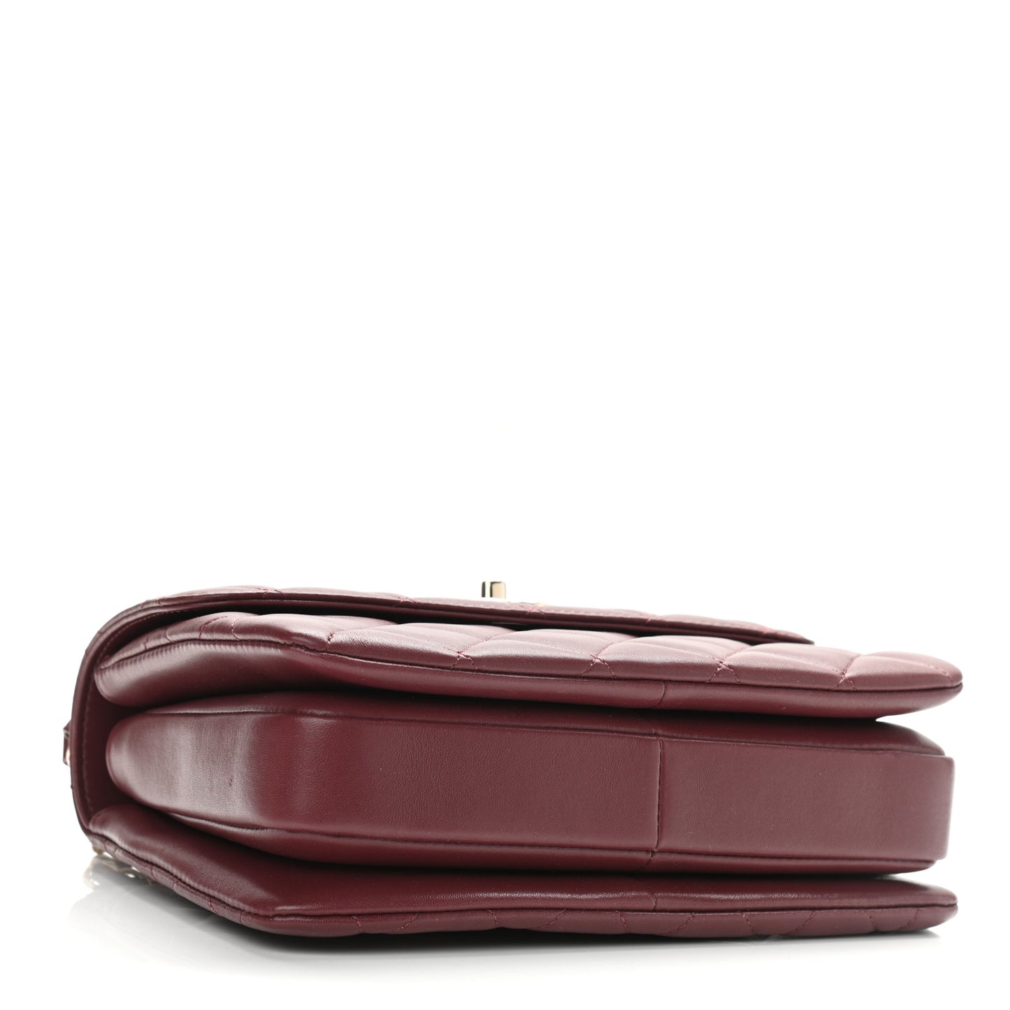 Lambskin Quilted Small Trendy CC Flap Dual Handle Bag Burgundy