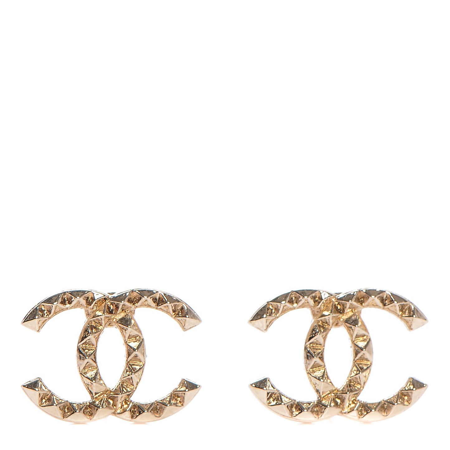 Studded CC Earrings Gold
