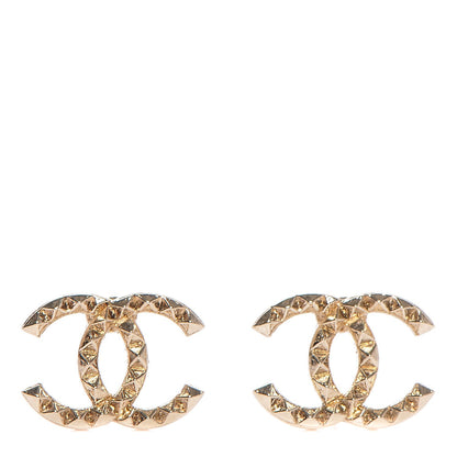 Chanel Studded CC Earrings Gold 1 of 4