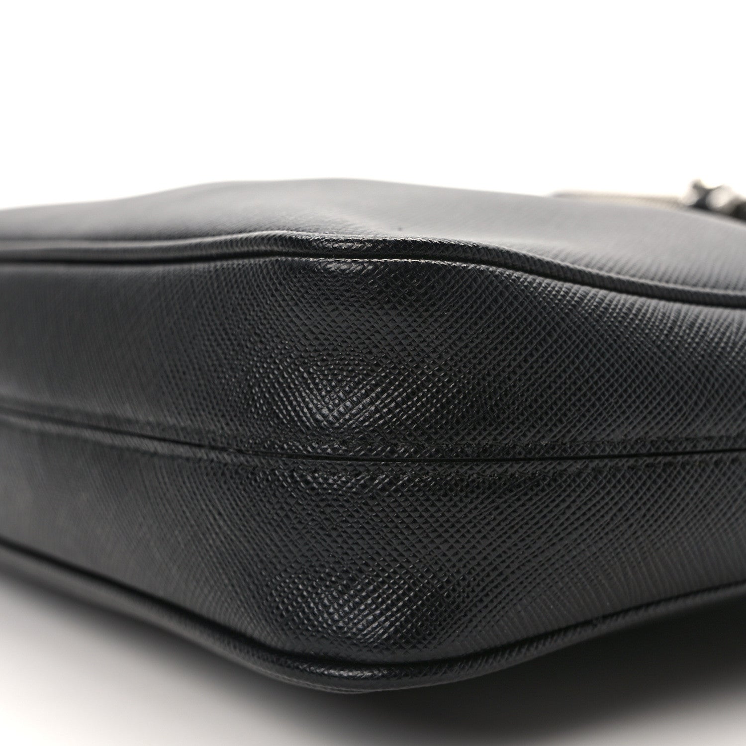 Prada Saffiano Travel Pocket Zippered Shoulder Bag Black 10 of 12